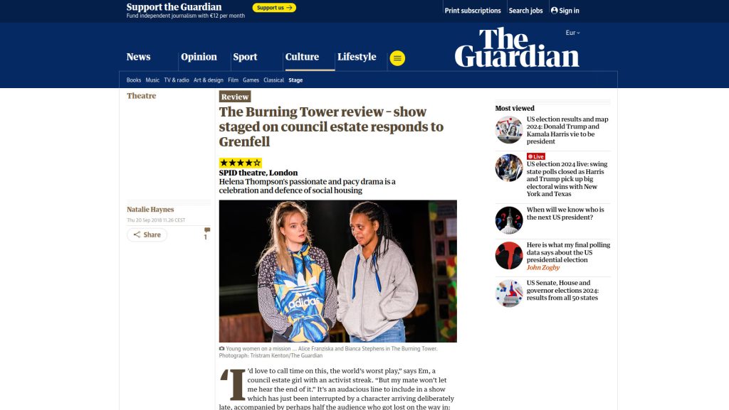 The Burning Tower review – show staged on council estate responds to Grenfell